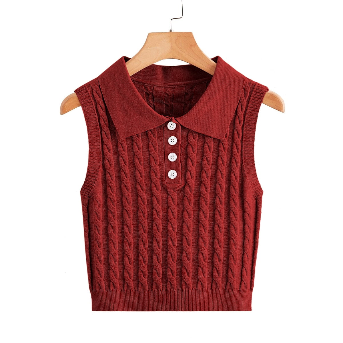 Langwyqu Womens Lapel Neck Cute Knit 