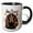 Black/White, variant on 3drose, Chocolate Brown Cocker Spaniel Dog with Autumn Leaves Thanksgiving, 11oz Two-tone Red Mug