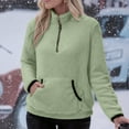 thumbnail image 5 of BVOFAR Quarter Zip Fleece Pullover for Women Fuzzy Sherpa Lined Sweatshirts Warm Fluffy Long Sleeve Sweaters with Pockets Fall Trendy Outerwear, 5 of 7