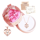 thumbnail image 3 of Flor Eterna Con Collar De Corazón Regalos Para Mujer Xtellar Rosa Claro, 3 of 3