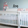 thumbnail image 2 of Vinyl Wall Art Decal Girls Custom Name - ’AVA’ Custom Text Name - 12" x 23" - Girls Bedroom Vinyl Wall Decals - Cute Wall Art Decals for Baby Girl Nursery Room Decor (12" x 23"; Black Cursive), 2 of 5