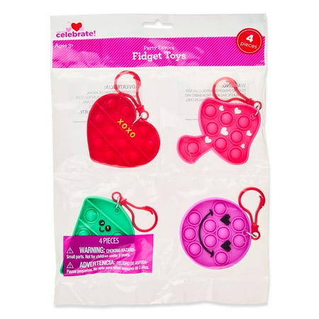Fidget Toy Party Favors, Multicolor, 4 Count, Valentine's Day by Way To Celebrate