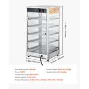 KFFKFF 5-Tier Commercial Food Warmer Display, 800W Countertop Food Warmer with LED Lighting, Adjustable Shelves, Stainless Steel Construction, 86℉~185℉ Temperature Range, 60L Capacity for Burgers