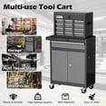 thumbnail image 3 of AIRAJ Sleek Black 7-Drawer Rolling Tool Box with Wheels, Modern Garage Storage Organizer, 3 of 7