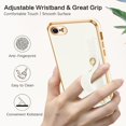 thumbnail image 3 of iPhone SE Case,iPhone SE Phone Case,iPhone 7/8 Case,Slim Soft TPU with Adjustable Wristband Kickstand Scratch Resistant Shockproof Protective Cover for Apple iPhone SE 2/3 4.7", White Goden, 3 of 18