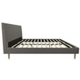 Mr. Kate Daphne Upholstered Bed with Headboard and Modern Platform Frame, King, Dark Gray Linen