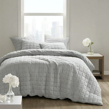 N Natori Quilting Design (Insert NOT Included) Soft Oversized Cover - King/Cal King - Grey