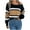 Khaki, variant on WREESH Fashion Pullover Off Shoulder Sweater Women's Casual Contrast Striped Lantern Sleeves Off Shoulder Pullover Sweater Top Sweater Gray