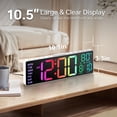 thumbnail image 2 of Reloj Despertador Digital JALL 10.5'' con LED RGB 8 en 1 Blanco, 2 of 9