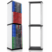 Leyeet Video Game Storage Tower, Vertical Game Disc Holder, Game Holder Organizer Stand with 36 CD Case Storage for Organizing & Displaying, Universal for PS5/PS4/XBOX One/Series/NS Game