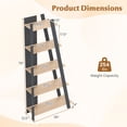 thumbnail image 4 of Giantex 5-Tier Ladder Bookshelf, Floor Standing Bookcase for Living Room, Narrow Display Rack, Gray, 4 of 7