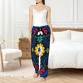 thumbnail image 4 of Naloa Colorful Mexican Flower Pajamas Pants for Women, Lounge for Women,Women’s Pajama Lounge Pants-Medium, 4 of 6