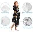 thumbnail image 7 of Black Halloween Dancing Skeletons Hooded Bath Towel，50"x30" for Ages 3 To 12 Kids, Quick Dry Lightweight Soft Microfiber Hood Beach Towel Cover Up for Kids, 7 of 7