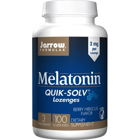 Jarrow Formulas Melatonin Quik-solv 3mg Lozenges, Berry Hibiscus, 100 Count
