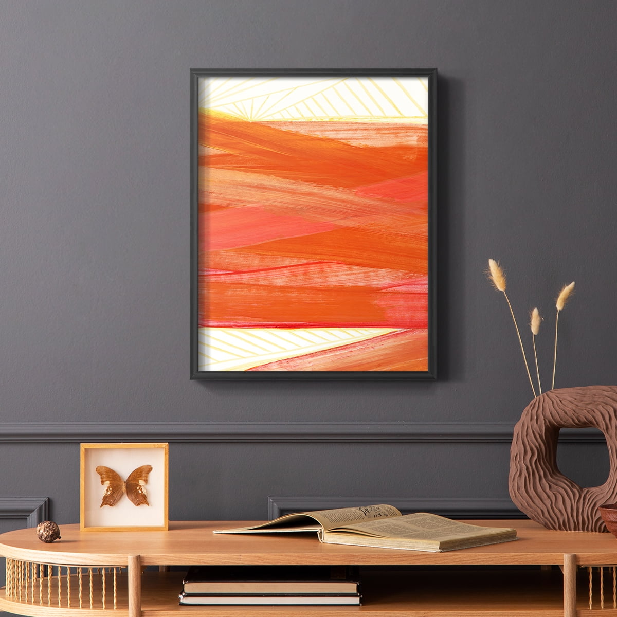 Warm Rays II Framed Print in Black Solid Wood 16 x 20 Framed Print