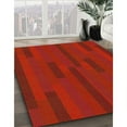 thumbnail image 2 of Ahgly Company Indoor Round Patterned Red Area Rugs, 3' Round, 2 of 6
