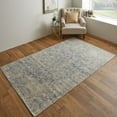 thumbnail image 5 of HomeRoots 513247 8 x 10 ft. Blue & Ivory Abstract Power Loom Distressed Rectangle Area Rug, 5 of 5