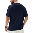 thumbnail image 4 of LNZGNM T Shirts for Men Crew Neck Loose Fit Short Sleeve Shirts Stylish Lightweight Solid T-Shirt Summer Tops with Pocket,Navy 2XL, 4 of 9