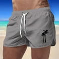 thumbnail image 2 of Men's Swim Trunk Coconut Tree Quick Dry With Pockets Swimwear Bathing Suits Beach Outdoor Grey L, 2 of 4
