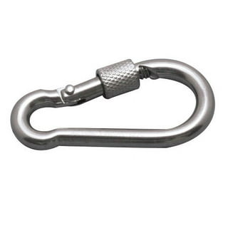 5pcs 1/4'' Stainless Steel Carabiner Clip Spring Snap Hook Link with  Eyelet, 250lb Load, 2-3/8 Inch Length 