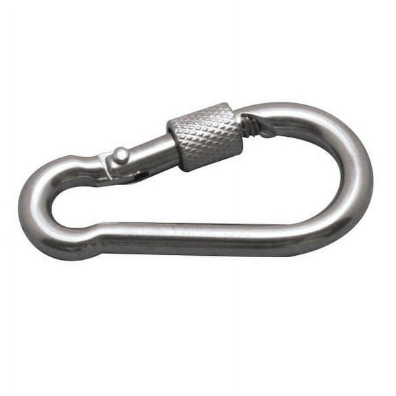 STAINLESS SCREW LOCK CARABINER SPRING CLIP, 15/32"X5 1/2", 316 SS
