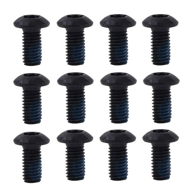 GLFILL 12Pcs M5 X 9mm T25 Bicycle Screws MTB Road Mountain Bike Disc Brake Rotor Bolts Bike Color Disc Screws Repair Tools Black