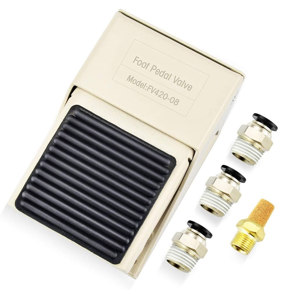FV420 Pneumatic Foot Switch 1/4\\\" NPT Pneumatic Foot Valve Kit 4 Ways