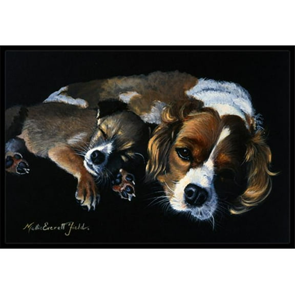 Cozy Pals with Cavalier Spaniel Indoor or Outdoor Mat- 18 x 27