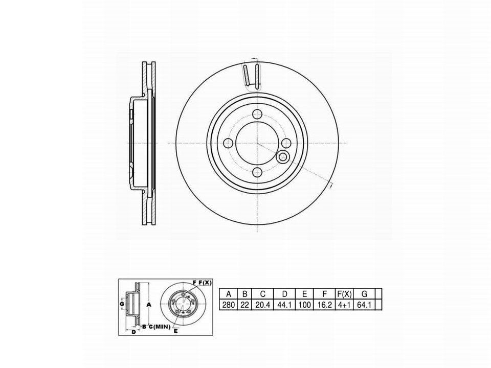 Winstop Brake Rotor, Front WS247128, Mini Cooper 2015-2007