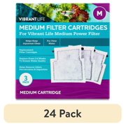 (24 pack) Vibrant Life Medium Filter Cartridge for Freshwater and Saltwater 5- to 10-Gallon Aquariums, 3 Count