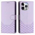 thumbnail image 2 of For iPhone 16 Pro Max PU Leather Flip Phone Case,With Shoulder Strap&Wrist Strap,Card Holder,Flip Folding Kickstand,Diamond Pattern Embossed,Shockproof RFID Blocking Wallet Case,Purple, 2 of 11