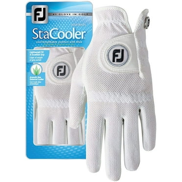 FootJoy Women's StaCooler Golf Glove, Pearl Medium, Worn on Left Hand