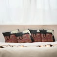 thumbnail image 3 of Ambesonne Moon Throw Pillow Cover 4 Pack, Sillhouette Cat Resting, 18", Black Ivory Vermilion, 3 of 6