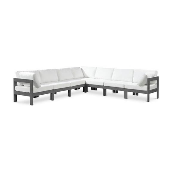 Meridian Furniture Nizuc White Outdoor Patio Modular Sectional
