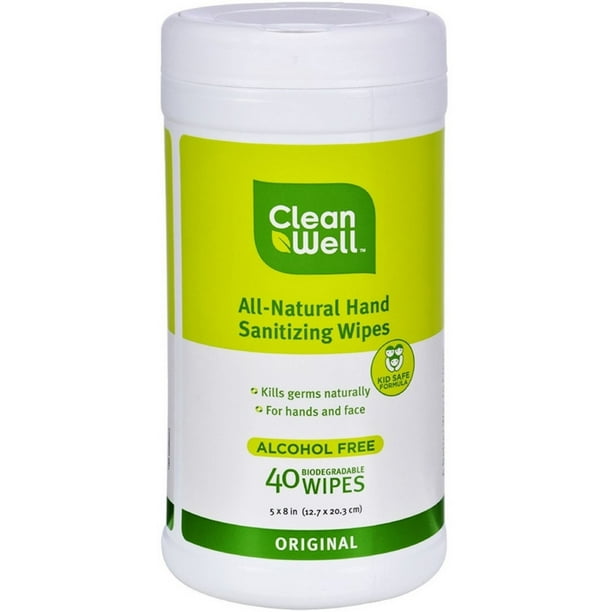 CleanWell Hand Sanitizer Wipes 40 ea