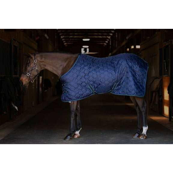 TuffRider Comfy Standard Neck Medium Weight Stable Blanket- 420D, 150GSM-Navy-69