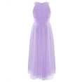 thumbnail image 3 of DPOIS Kids Flower Girl Dress Maxi Sleeveless Rhinestone Wedding Party Chiffon Ball Gown Lavender 8, 3 of 6