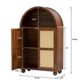 thumbnail image 6 of Wirrytor Arched Kitchen Storage Cabinet, Sideboard Buffet Cabinet with 2-Tier and 2 Doors, Walnut Sideboard, Kitchen Pantry Cabinet, Wooden Storage Cabinet for Living Room, 6 of 8