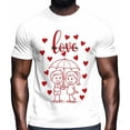 thumbnail image 2 of Camisetas para hombre, camiseta de algodón con cuello redondo y corazones rojos para hombre, manga corta, romántica, San Valentín, corazón de amor., 2 of 8