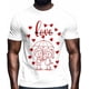thumbnail image 2 of T-Shirts for Men, Red Hearts Couple Crew Neck Cotton T-Shirt Men's Short Sleeve Romantic Valentine's Day Love Heart Black, 2 of 8