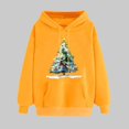 thumbnail image 2 of Women's Christmas Tree Print Hoodie Long Sleeve Crewneck Oversized Fall Sweatshirt Holiday 2025 Trendy Top, 2 of 5