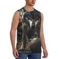 thumbnail image 2 of Daiia Wolf With Basketball Printed Men's Tank Tops,Casual Soft Sleeveless Gym Muscle Shirts Bodybuilding Tee-Large, 2 of 8