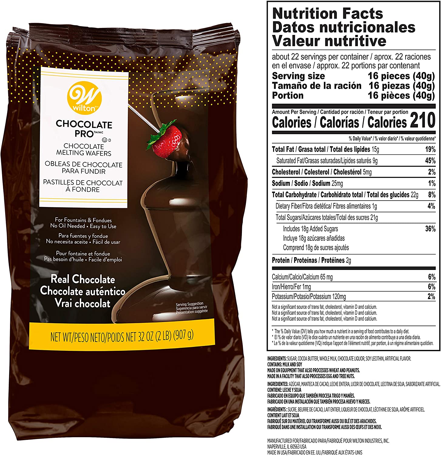Wilton Dark Chocolate Drops for Chocolate Fountains or Fondue Chocolate, 32 oz. (2 lbs) - image 3 of 7