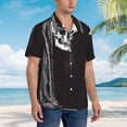 thumbnail image 3 of Balery Gothic Skull Drape Camisas hawaianas de manga corta para hombre, camisas playeras de corte holgado, camisas de vacaciones con botones,Large, 3 of 7