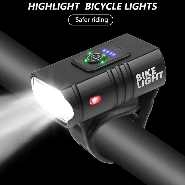 QJUHUNG 1pc Bike Light USB Rechargeable LED Bicycle Lights 6 Modes MTB Flashlight Bicycle Headlight For Outdoor Cycling