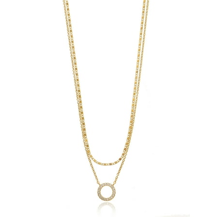 Time and Tru Women's Goldtone Open Circle Necklace Set, 2 Pieces