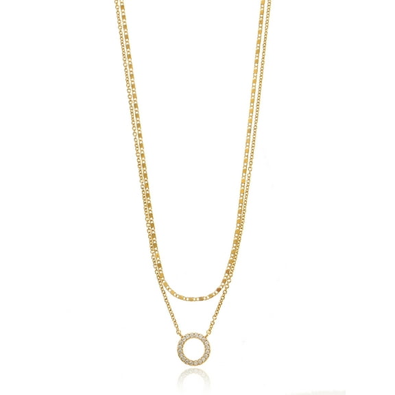 Time and Tru Women's Goldtone Open Circle Necklace Set, 2 Pieces