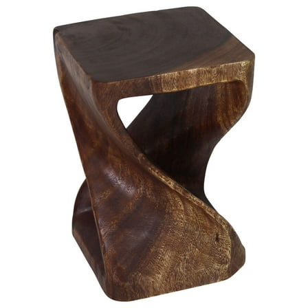 Haussmann® Original Wood Twist Stool 12 X 12 X 18 In High Mocha Oil