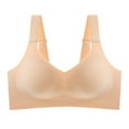 thumbnail image 3 of Swuxness Women's Push Up Bras, Woman's Bras, Women's Solid Color Lifting Lightweight Sagging Lightweight Soft Prevention Everyday Bra Khaki, XL, 3 of 5