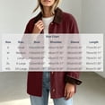 thumbnail image 2 of DISKEBUISS Women's Barn Jacket Corduroy Collar Work Coat Button Front Mid Length Outerwear with Pockets for Fall Winter, 2 of 8
